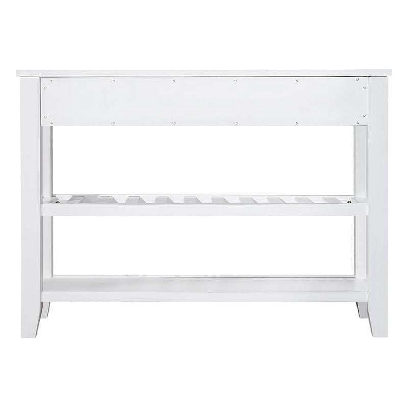 42 Wood Sofa Table with 2 Storage Drawers and 2 Tiers Shelves