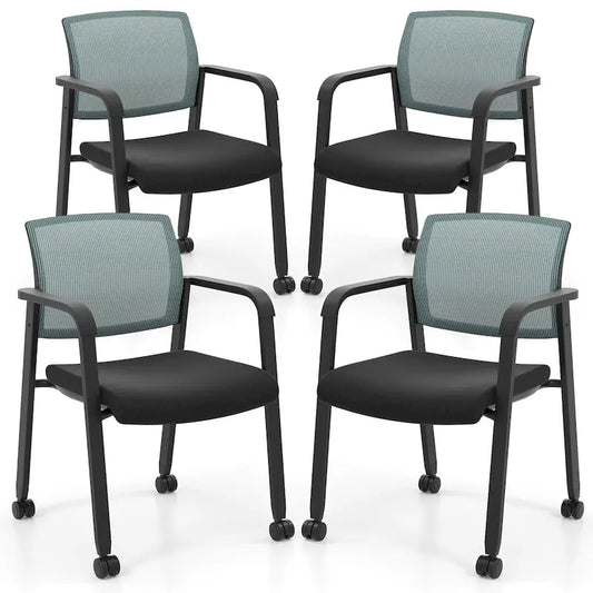 Costway Conference Chairs Set of 2/4 Stackable Office Guest Mesh Chair