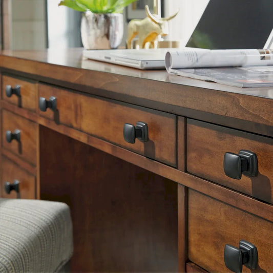 Aged Maple Executive Desk 54W - Single User Home Office