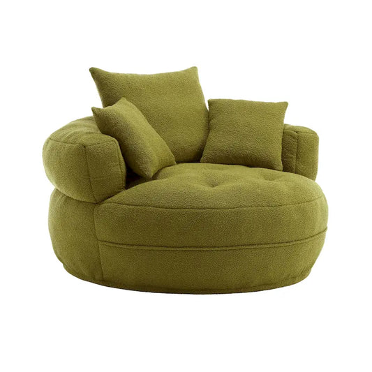 Circular wide living room fabric sofa, balcony homestay lazy sofa chair