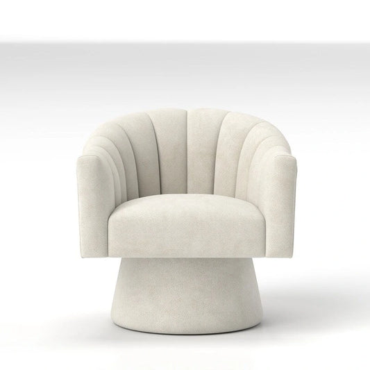 Modern Glam Velvet Upholstered Round Swivel Accent Arm Barrel Chair for Living Room Set of 2