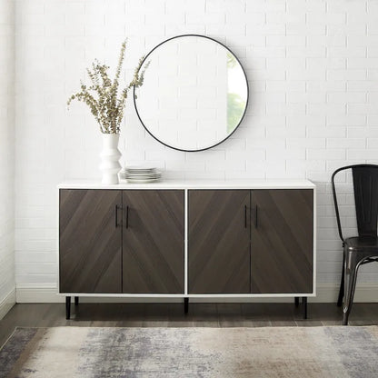 58-inch Mid-Century Modern 4-Door Buffet