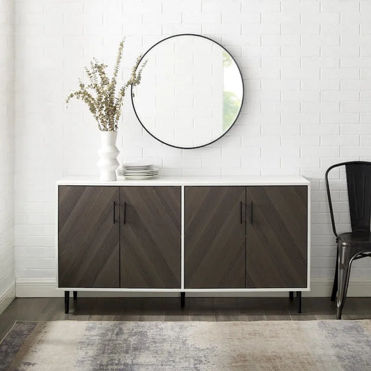 58-inch Mid-Century Modern 4-Door Buffet