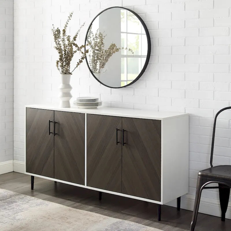 58-inch Mid-Century Modern 4-Door Buffet