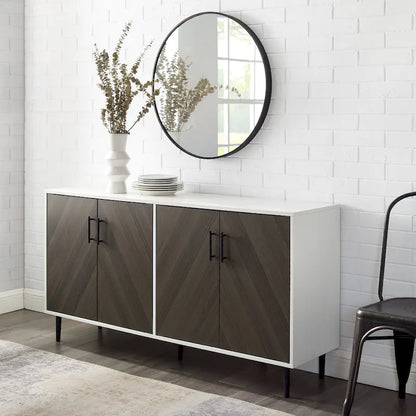 58-inch Mid-Century Modern 4-Door Buffet