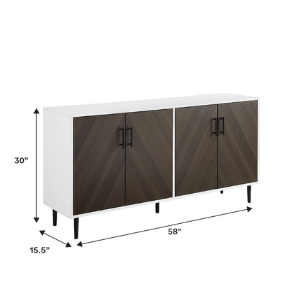 58-inch Mid-Century Modern 4-Door Buffet