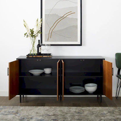 58-inch Mid-Century Modern 4-Door Buffet