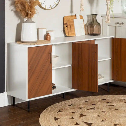 58-inch Mid-Century Modern 4-Door Buffet