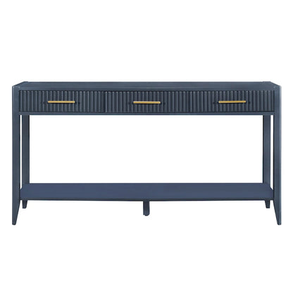 High-Quality Entryway Console Table with Vertical Stripe Drawers, Long Legs