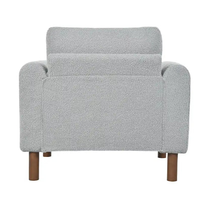 Upholstered Oversized Teddy Accent Chair with Walnut Legs