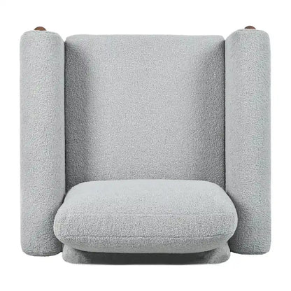 Upholstered Oversized Teddy Accent Chair with Walnut Legs