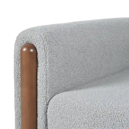 Upholstered Oversized Teddy Accent Chair with Walnut Legs