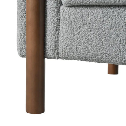 Upholstered Oversized Teddy Accent Chair with Walnut Legs
