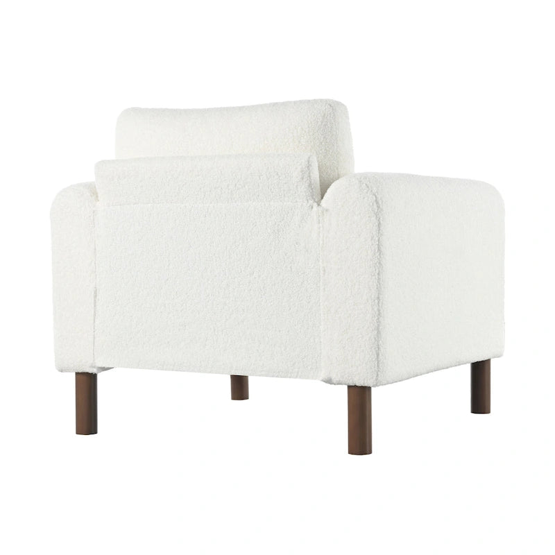 Upholstered Oversized Teddy Accent Chair with Walnut Legs