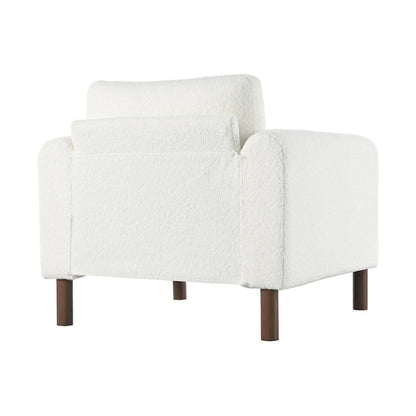 Upholstered Oversized Teddy Accent Chair with Walnut Legs