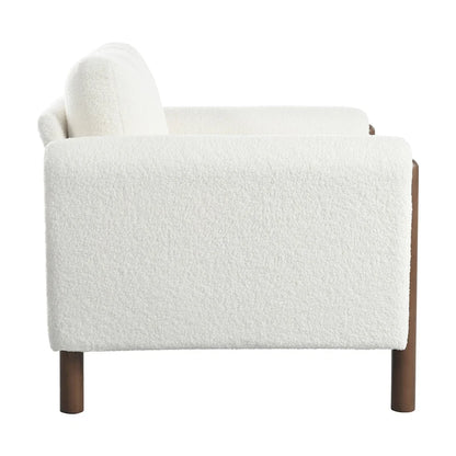 Upholstered Oversized Teddy Accent Chair with Walnut Legs
