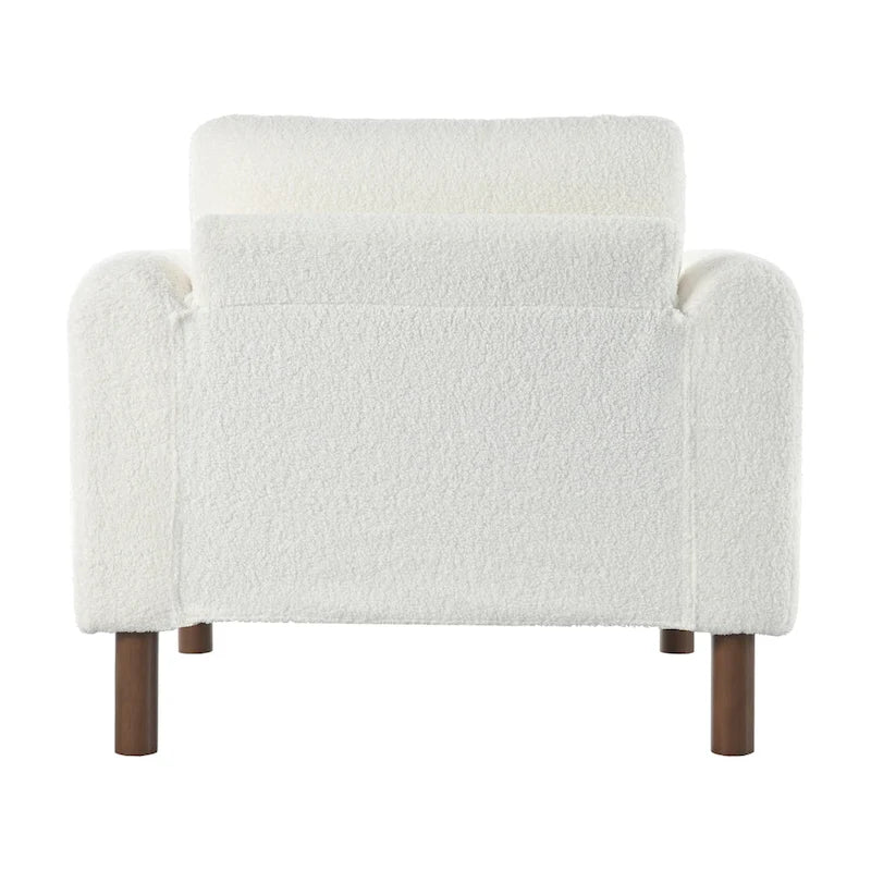 Upholstered Oversized Teddy Accent Chair with Walnut Legs