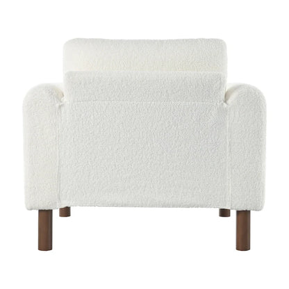 Upholstered Oversized Teddy Accent Chair with Walnut Legs