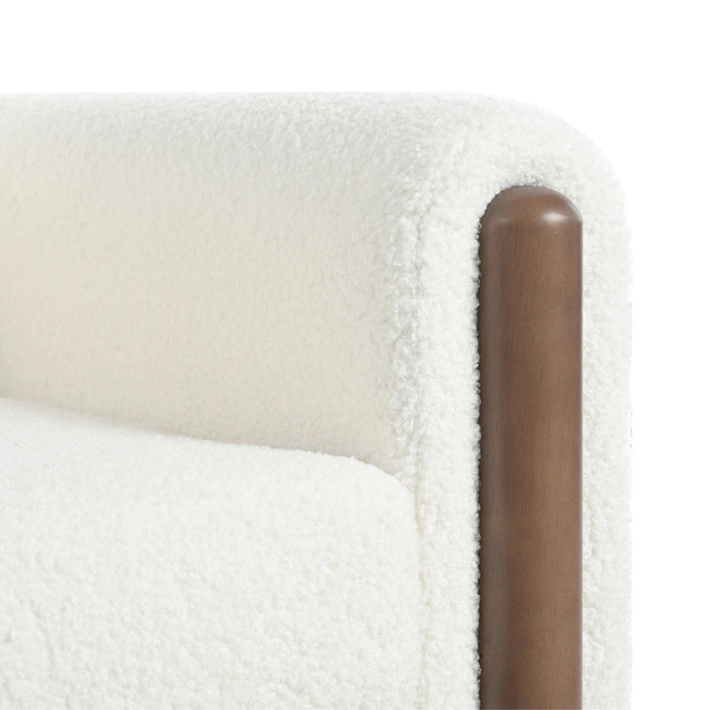 Upholstered Oversized Teddy Accent Chair with Walnut Legs