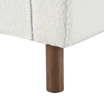 Upholstered Oversized Teddy Accent Chair with Walnut Legs