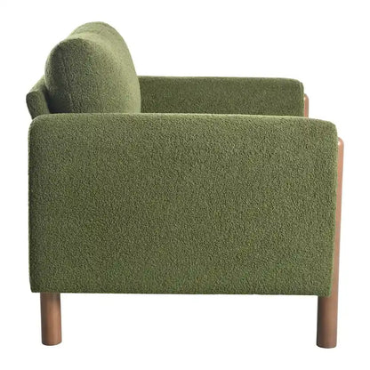 Upholstered Oversized Teddy Accent Chair with Walnut Legs
