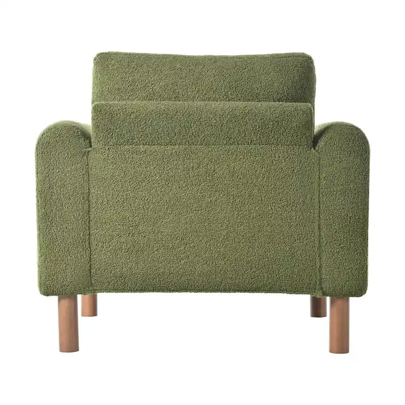 Upholstered Oversized Teddy Accent Chair with Walnut Legs