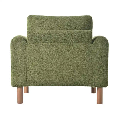 Upholstered Oversized Teddy Accent Chair with Walnut Legs