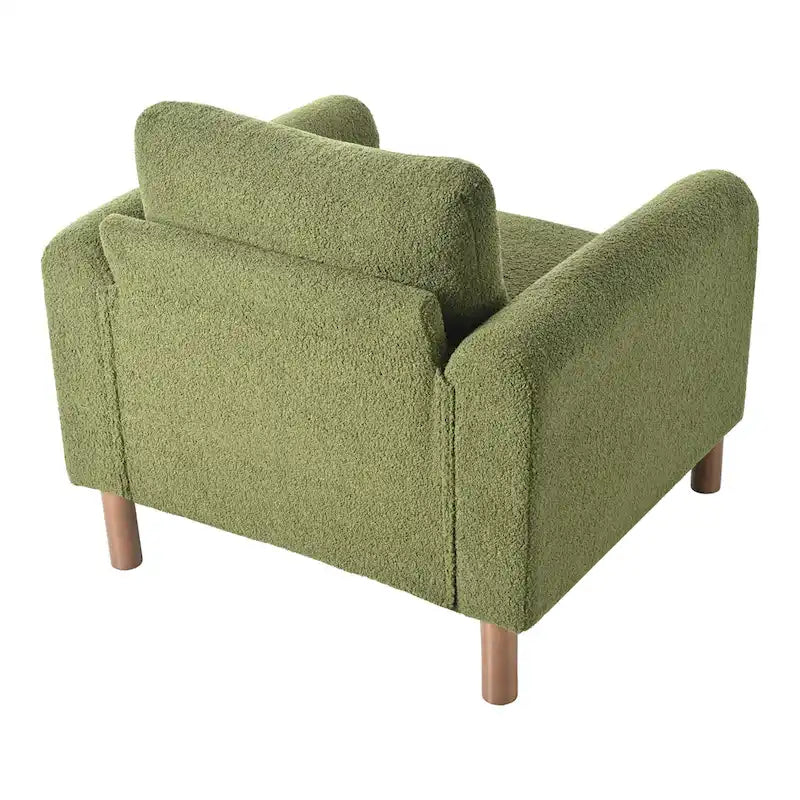 Upholstered Oversized Teddy Accent Chair with Walnut Legs
