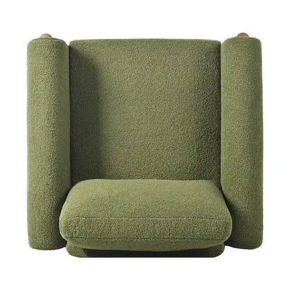 Upholstered Oversized Teddy Accent Chair with Walnut Legs