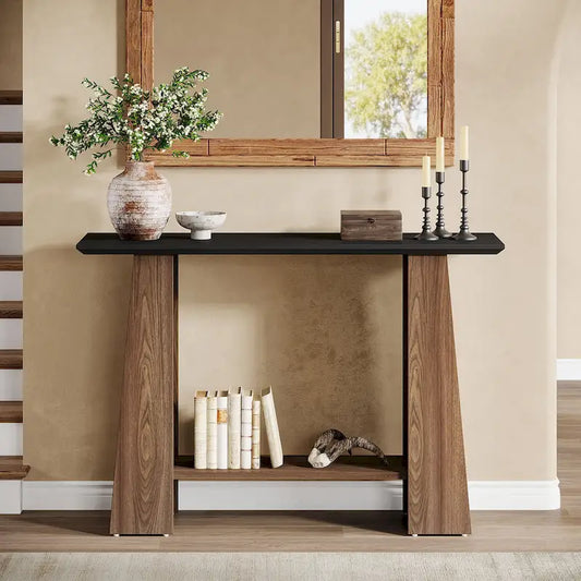 47 Mid-Century Modern Console Sofa Table with Storage for Entryway - 47.24 W x 13.78 D x 35.43 H