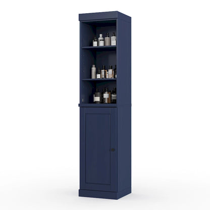 100% Solid Wood 16.5 Bathroom Storage Cabinet with Solid Doors and Adjustable Shelves