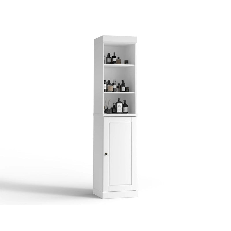 100% Solid Wood 16.5 Bathroom Storage Cabinet with Solid Doors and Adjustable Shelves