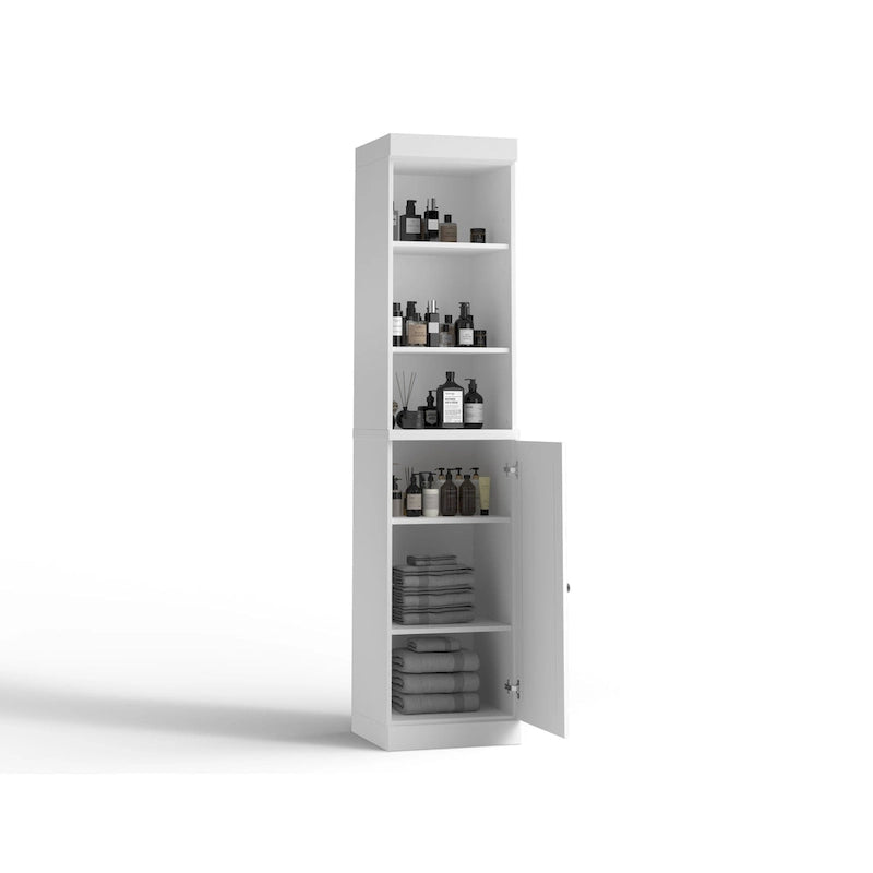 100% Solid Wood 16.5 Bathroom Storage Cabinet with Solid Doors and Adjustable Shelves