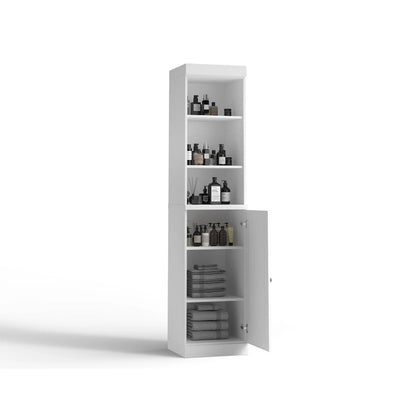 100% Solid Wood 16.5 Bathroom Storage Cabinet with Solid Doors and Adjustable Shelves