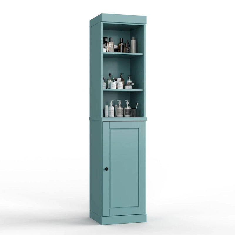 100% Solid Wood 16.5 Bathroom Storage Cabinet with Solid Doors and Adjustable Shelves