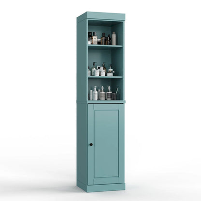 100% Solid Wood 16.5 Bathroom Storage Cabinet with Solid Doors and Adjustable Shelves