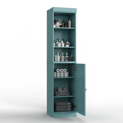100% Solid Wood 16.5 Bathroom Storage Cabinet with Solid Doors and Adjustable Shelves