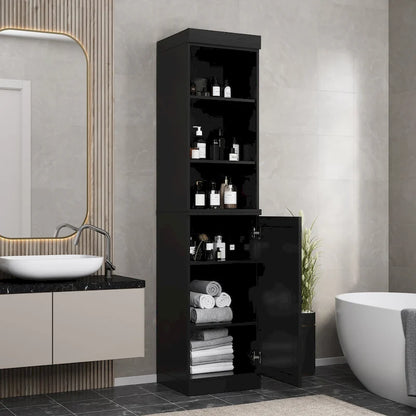 100% Solid Wood 16.5 Bathroom Storage Cabinet with Solid Doors and Adjustable Shelves