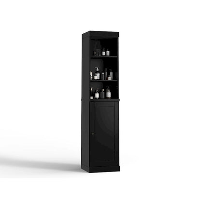 100% Solid Wood 16.5 Bathroom Storage Cabinet with Solid Doors and Adjustable Shelves