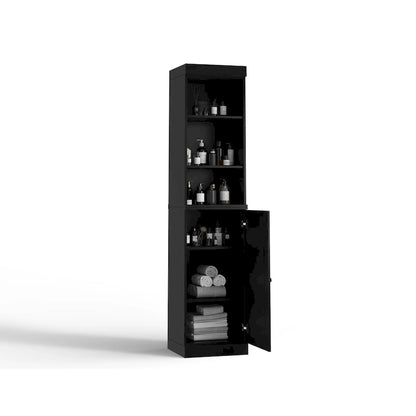 100% Solid Wood 16.5 Bathroom Storage Cabinet with Solid Doors and Adjustable Shelves