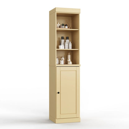 100% Solid Wood 16.5 Bathroom Storage Cabinet with Solid Doors and Adjustable Shelves
