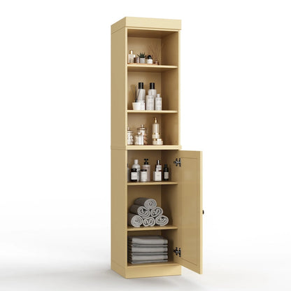 100% Solid Wood 16.5 Bathroom Storage Cabinet with Solid Doors and Adjustable Shelves
