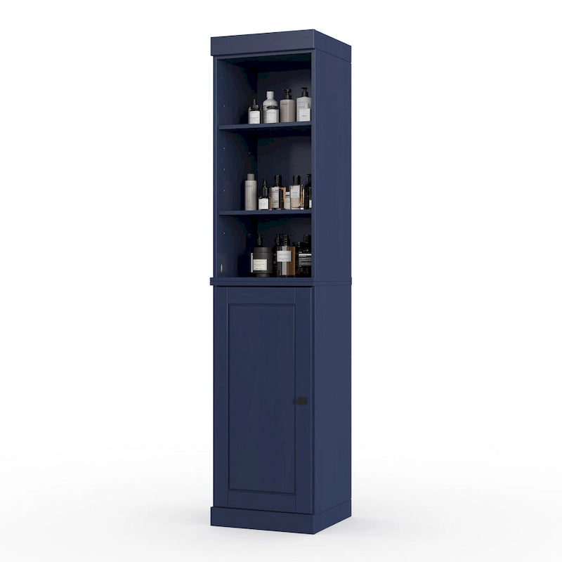 100% Solid Wood 16.5 Bathroom Storage Cabinet with Solid Doors and Adjustable Shelves