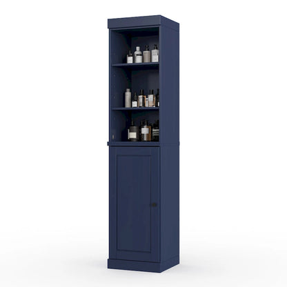 100% Solid Wood 16.5 Bathroom Storage Cabinet with Solid Doors and Adjustable Shelves