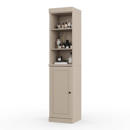 100% Solid Wood 16.5 Bathroom Storage Cabinet with Solid Doors and Adjustable Shelves