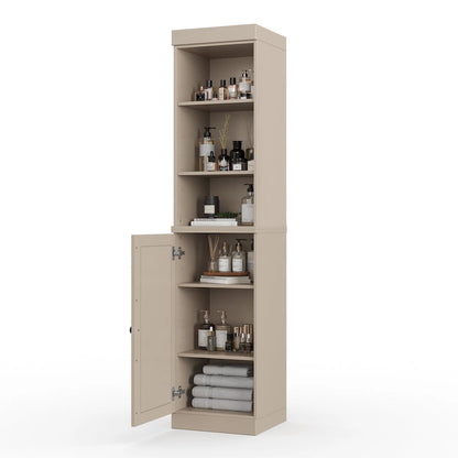 100% Solid Wood 16.5 Bathroom Storage Cabinet with Solid Doors and Adjustable Shelves