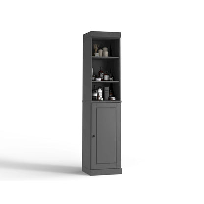 100% Solid Wood 16.5 Bathroom Storage Cabinet with Solid Doors and Adjustable Shelves