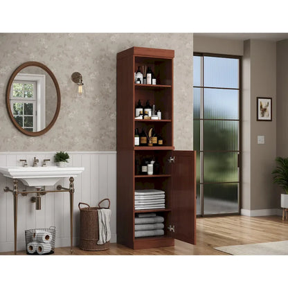 100% Solid Wood 16.5 Bathroom Storage Cabinet with Solid Doors and Adjustable Shelves