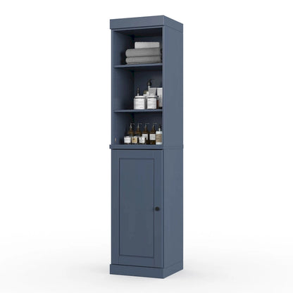 100% Solid Wood 16.5 Bathroom Storage Cabinet with Solid Doors and Adjustable Shelves