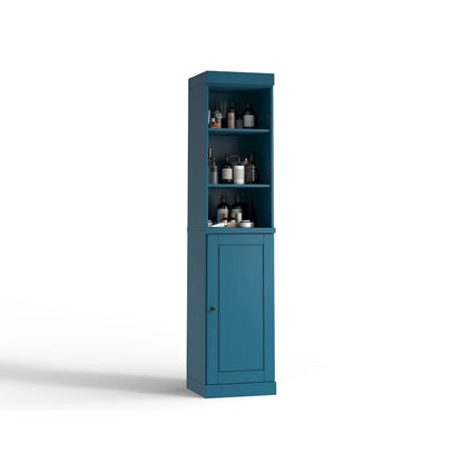 100% Solid Wood 16.5 Bathroom Storage Cabinet with Solid Doors and Adjustable Shelves